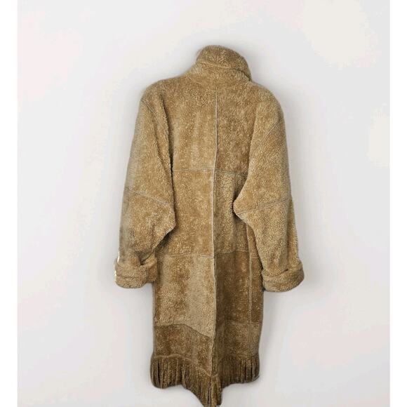 Vintage Marena Marena Two Coat Tan Womens 3X Long Sherpa Overcoat w Hat - Picture 7 of 16